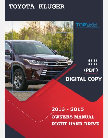 toyota kluger 2013 2014 2015 owners manual rhd